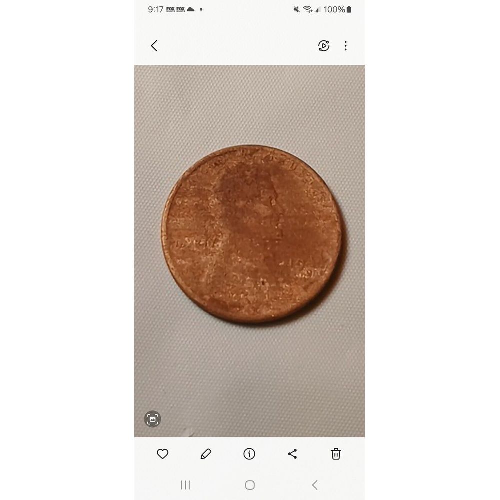 1944 Lincoln Wheat Penny No Mint Mark Liberty Rim Error‎ "L" One Cent